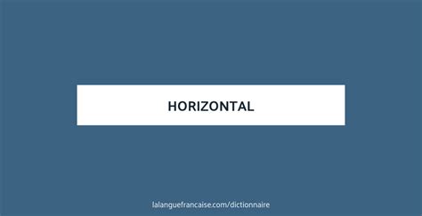 Dictionnaire horizontal
