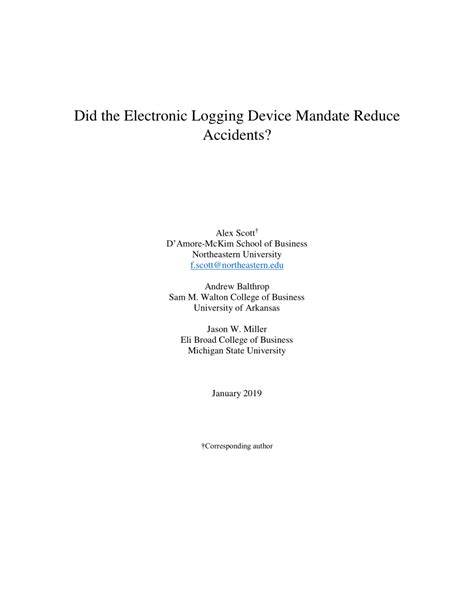 Did the Electronic Logging Device Mandate Reduce Accidents?