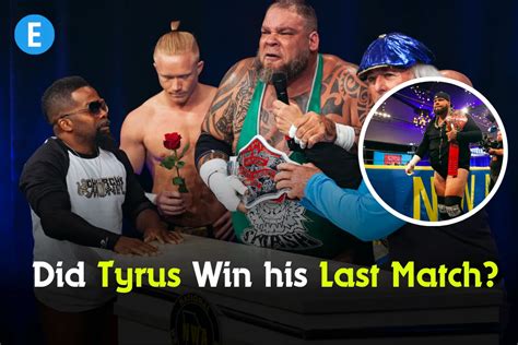 Did tyrus win his last match. Tyrus pinned then-champion Murdoch to win the title, much to the chagrin of Cardona, who was stripped of the NWA Title in June due to injury. Tyrus also celebrated the success of his memoir Just ... 