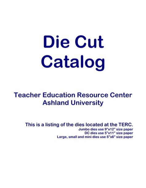 Die Cut Catalog