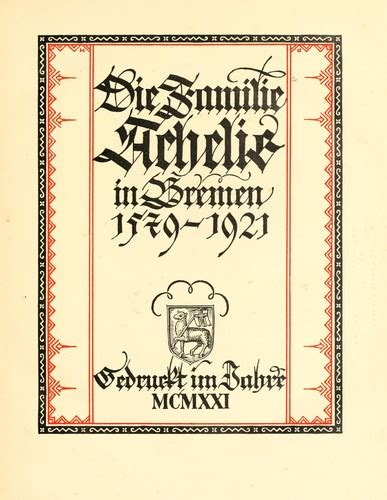 Die familie achelis in bremen, 1579 1921. - Handbook of offshore engineering volume 2.