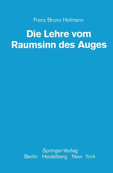 Die lehre vom raumsinn des auges. - Mechanical engineering reference manual for the pe exam by michael r lindeburg pe.