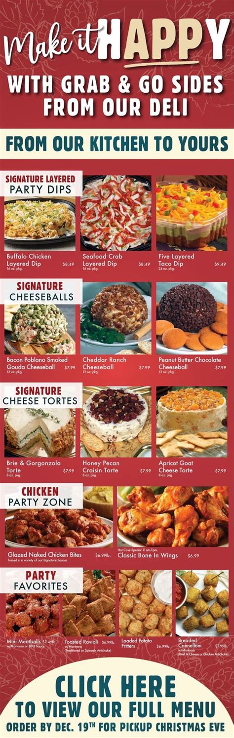 Dierbergs holiday menu. Make this the Yummiest Holiday Ever! From appetizers and party platters to meals and sides, whatever you need - we have you covered! Pickup and delivery... 