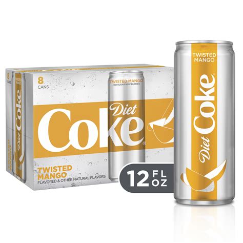 Diet Coke Twisted Mango Soda Soft Drink, 12 fl oz, 8 Pack