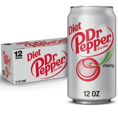 Diet Dr Pepper Cherry Soda, 12 fl oz cans, 12 pack