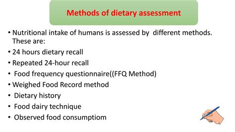 Dietary assessment methods ppt.  It provides information about dietary intake...
