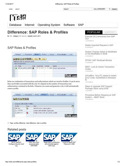 Difference: SAP Roles & Profiles - ITsiti