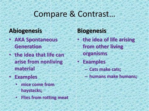 Difference Between Abiogenesis and Spontaneous Generation Compare the
