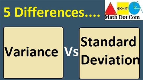 Difference Between Variance And Standard Deviation Difference Between