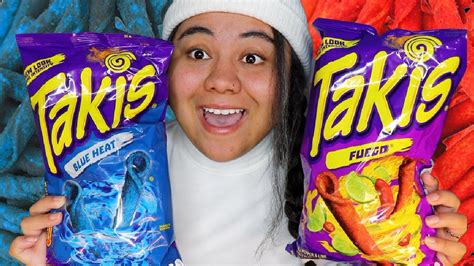 Difference between blue and red takis. Takis Fuego have Red 40 Lake and Yellow 6 Lake. Takis Blue Heat have Blue 1 Lake. All these artificial colors are still being tested for safety concerns. The biggest concerns have to do with hyperactivity in children, and possibly cancer. See below for more. Takis have TBHQ. TBHQ is a controversial preservative used in Takis. 