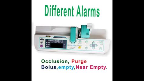 Different Alarms in syringe pump - YouTube