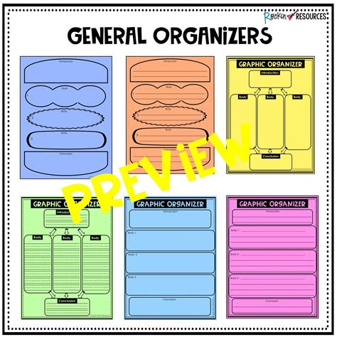Different graphic organizers. The ultimate purpose of utilizing a graphic organizer as a tool is to prepare students for writing. Simply put, a graphic organizer assists a student with thinking and is a pre-writing tool -- not the end product. Some young writers may need this thinking tool more than others. That said, a writer in your classroom might want to skip using a ... 