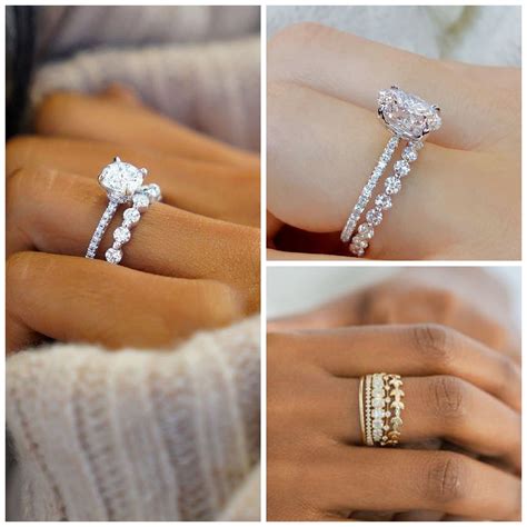 Different styles of engagement rings. 