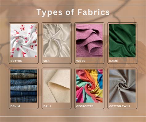 Different types of fabric material.  Also, a number of techniques are use...