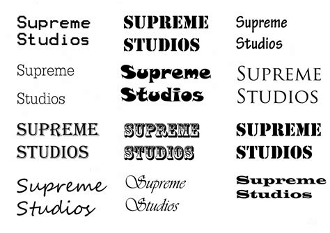 Different types of text styles