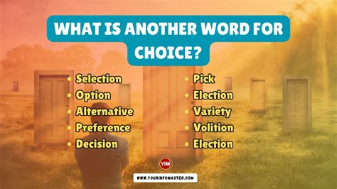 Different words for choice. Things To Know About Different words for choice. 