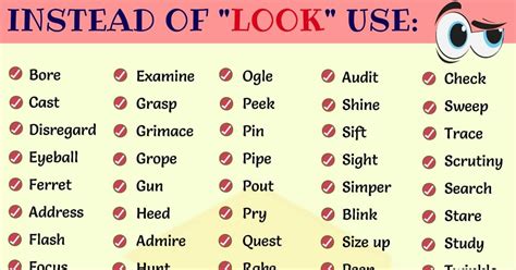 Different words for look. Things To Know About Different words for look. 