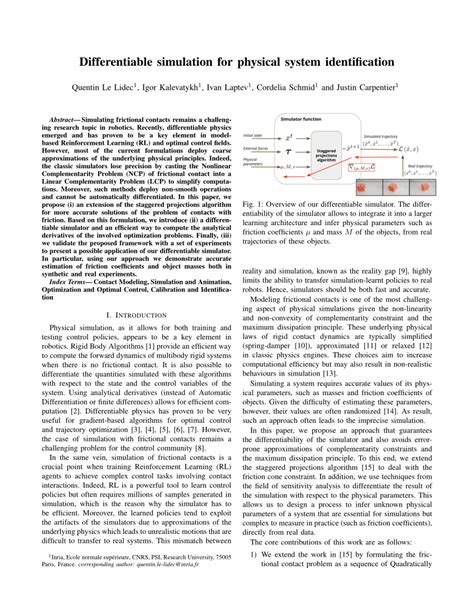 Differentiable Simulation For Physical System Identification PDF