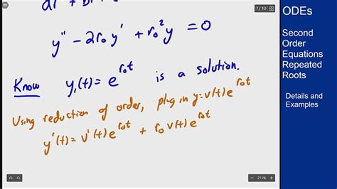 Differential Equations - 30 - REPEATED ROOTS - YouTube