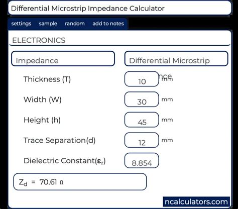Differential microstrip impedance calculator.  Select your geometry, enter stackup param...