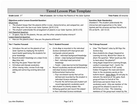 Differentiated Instruction Lesson Plan Template Addictionary