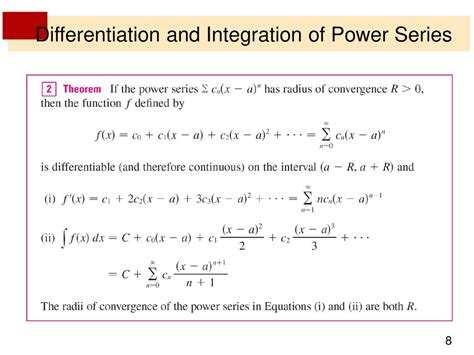 Differentiation and Integration of Power Series PDF Power Series