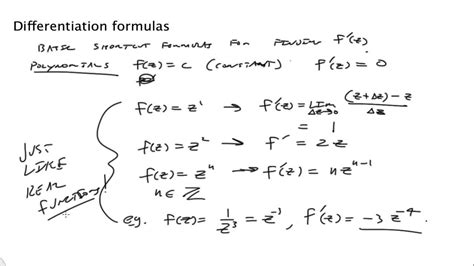 Differentiation formulas for complex functions YouTube