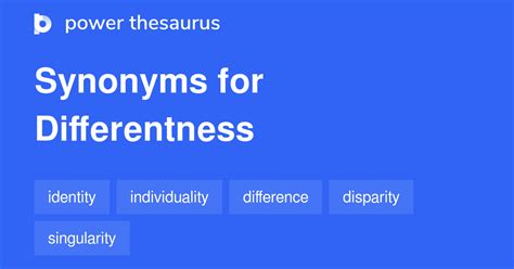 Differentness Synonyms & Antonyms Synonyms.com