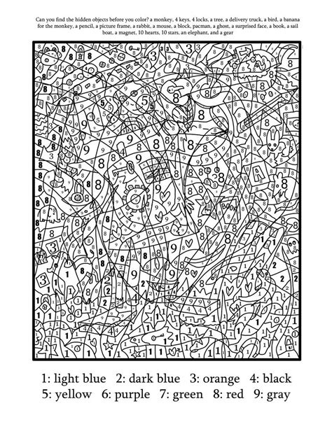 Difficult Color By Number Printables Coloring Pages For Kids And