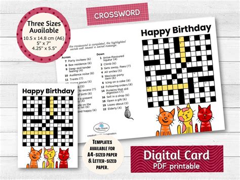 Digital Birthday Greeting Crossword