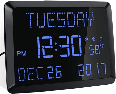 Digital Calendar Alarm Day Clock, Screen Display, with Alarm …