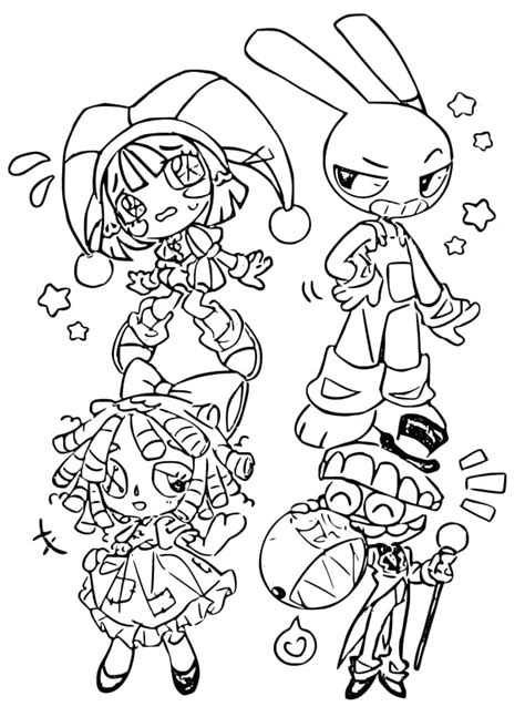 Digital Circus Coloring Page