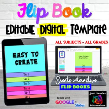 Digital Flip Book Template Editable for Any Subject Distance Learning