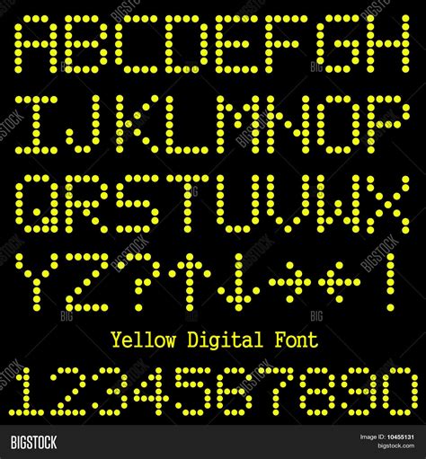Digital Font Yellow Vector & Photo (Free Trial) Bigstock