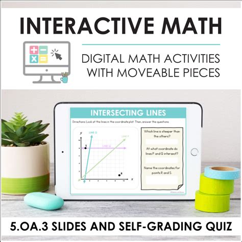 Digital Math 5.OA.3 Graph Number Patterns (Slides + SelfGrading Quiz