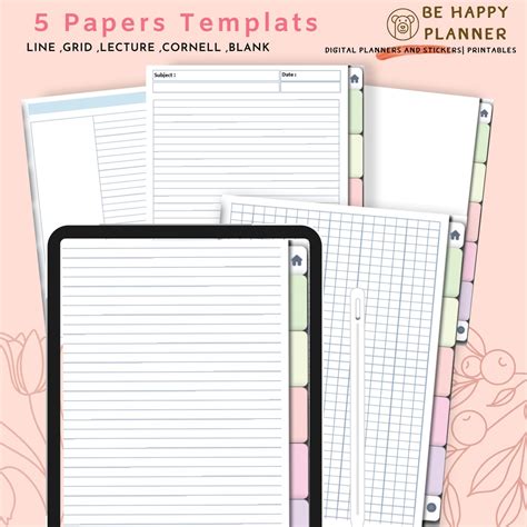 Digital Notebook Goodnotes template Hyperlinked PDF Bujo Etsy