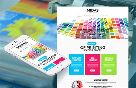 Digital Printing Website Template with Creative Design MotoCMS