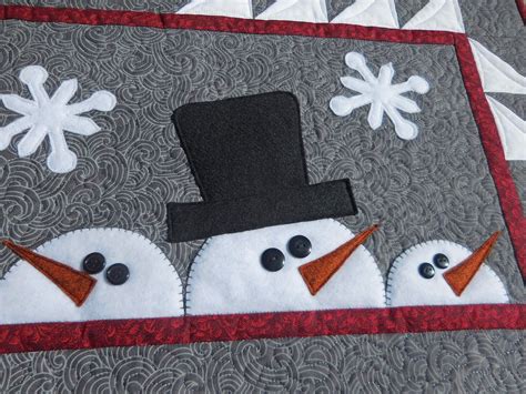 Digital Snowman Table Runner Pattern PDF Snowman Pattern the Etsy