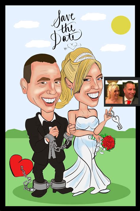 Digital Wedding Invitation Caricature Wedding Invitation # ...