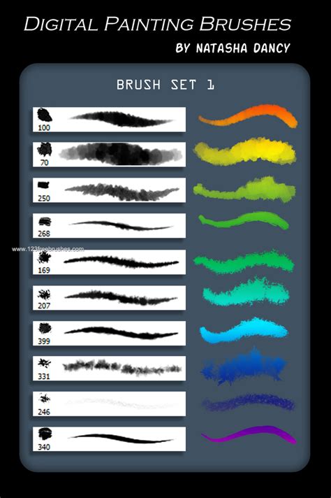 Digital brushes.  Free brush sets available for download.  Digital painting req...