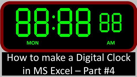Digital clock in excel file download.  Digital Clock.  Build A Live Digital Clock In E...