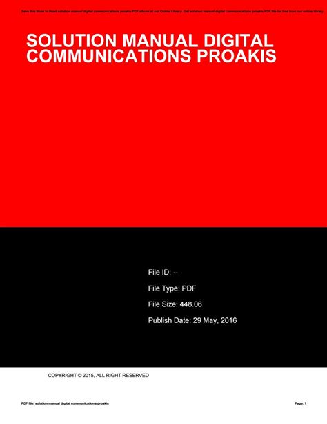Digital communications proakis 4th edition solution manual. - Guide to reference in medicine and health.