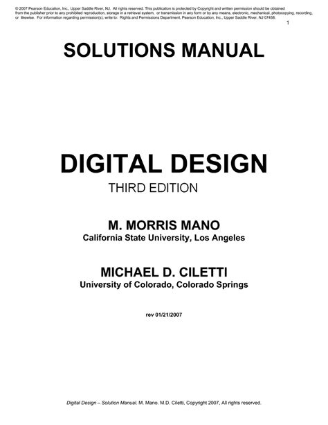 Digital design mano 3th edition solution manual. - La maschera, il doppio e il ritratto.