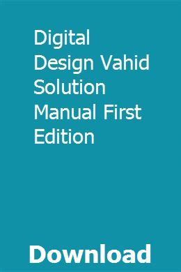 Digital design vahid solution manual first edition. - Descargar manual de corel draw x3.