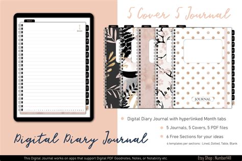 Digital diary journal digital notebook with tabs digital Etsy in 2021