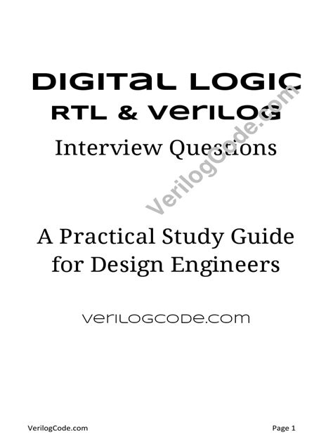 Digital logic rtl and verilog interview questions. - Yamaha atv yfm 40 kodiak 2000 2009 service repair manual.