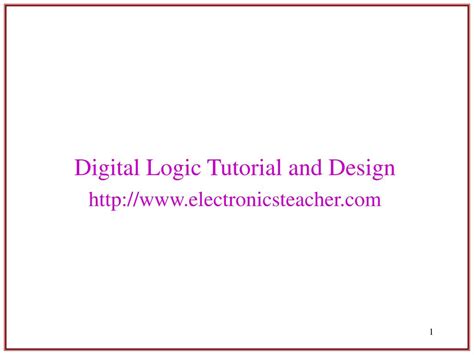 Digital logic tutorial pdf. e.  To learn basic techniques for the design of d...