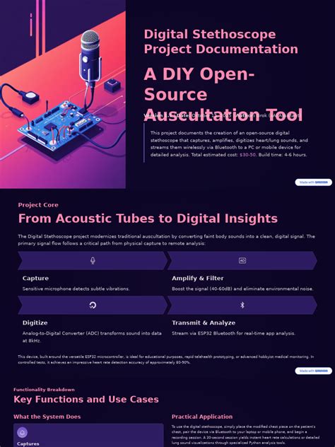 Digital stethoscope project pdf.  It involves designing a sensor and amplifier circu...