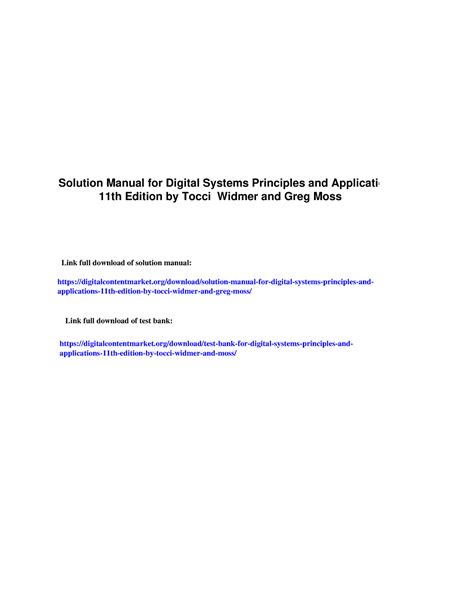 Digital systems principles and applications 11th edition solution manual. - Dk eyewitness top 10 travel guide montreal quebec city.
