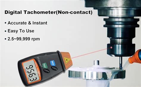 Digital tachometer near me.  The laser pointer beam provides accurate long di...